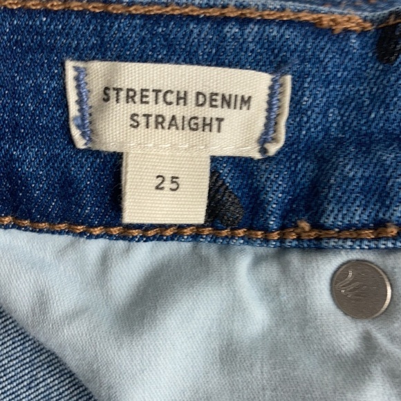 Madewell stretch denim straight mini skirt black heart print edition - Picture 11 of 15